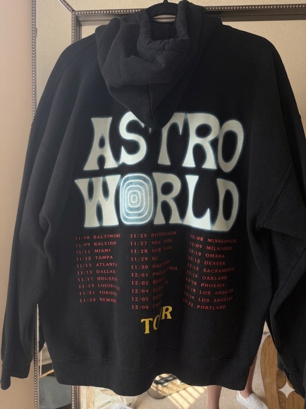 Travis Scott ASTROWORLD "Wish You Were Here" Black Tour Graphic Hoodie